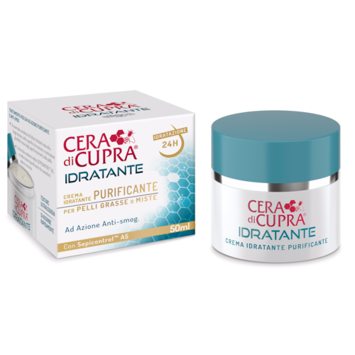 Cera di Cupra Hydraterende & zuiverende crème, met Sepicontrol TM A5, voor alle huidtypen Pot van 50 ml