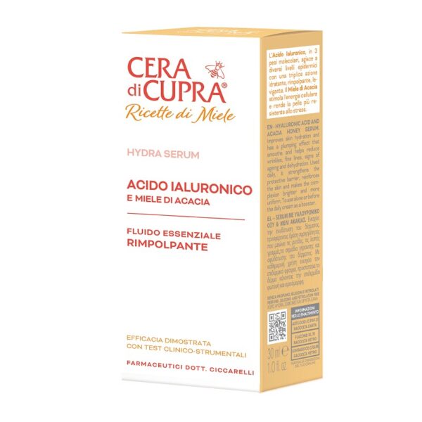 cera-di-cupra-ricette-di-miele-acido-ialuronico-siero-concentrato-veelzijdig-serum-met-hyaluronzuur-en-acaciahoning - verpakking