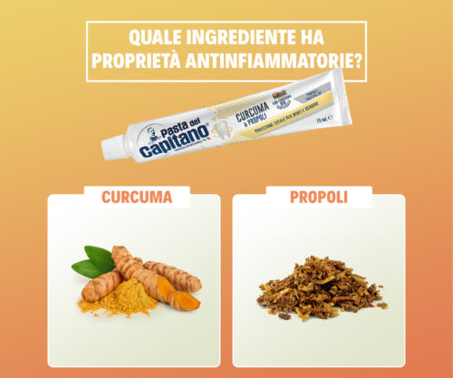 Pasta Del Capitano - Curcuma & Propoli - Tandpasta met Kurkuma en Propolis - Totale bescherming van tanden en tandvlees - kruiden plaatje