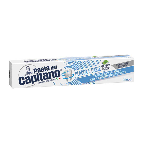 Pasta Del Capitano - Placca E Carie- Tandpasta tegen tandplak en caries - Doosje van tube 75ml