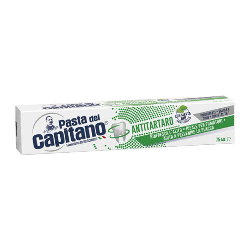 Pasta Del Capitano Antitartaro - Tandpasta tegen tandsteen - zeker geschikt voor rokers - voorkomt de vorming van tandplaque en tandsteen- Tube van 75ml