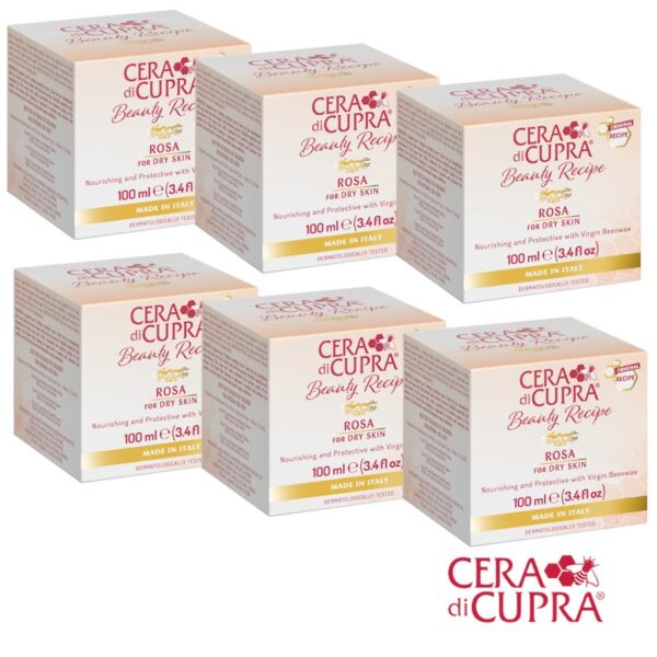 Cera di Cupra Rosa Crème met bijenhoning in een pot - 6 stuks verpakking